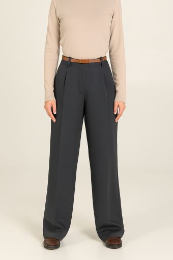 Штани-палаццо темно-сірого кольору з італійської вовни