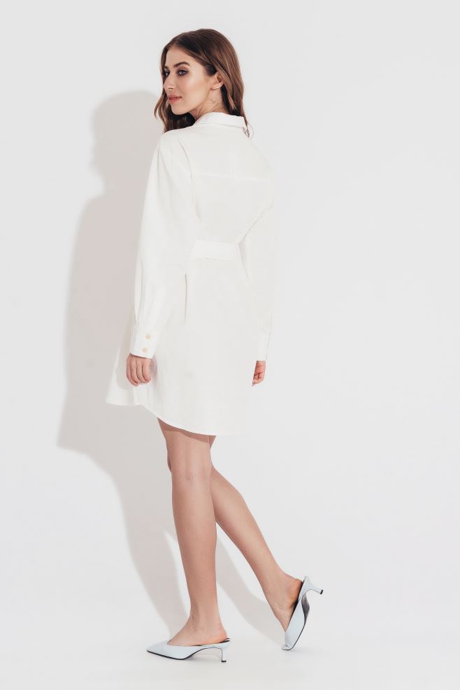 Біла сукня-сорочка з італійської бавовни