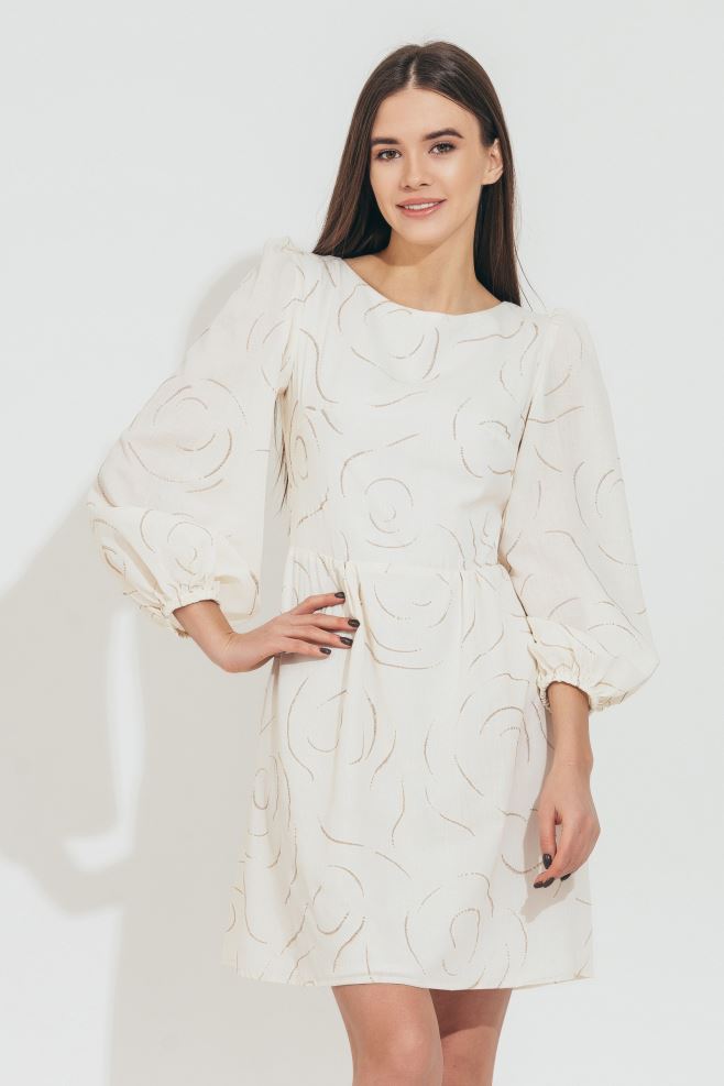 Сукня з відкритою спинкою на зав'язках з італійської льон-бавовни