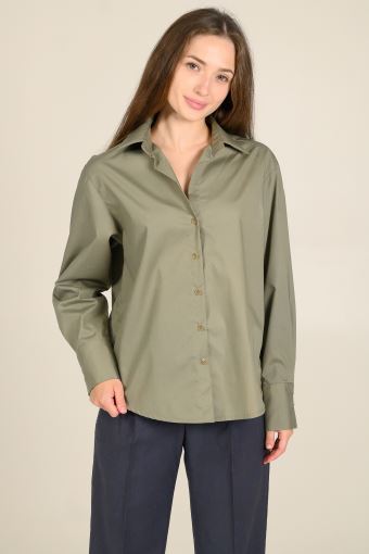 Сорочка оверсайз хакі з італійської бавовни