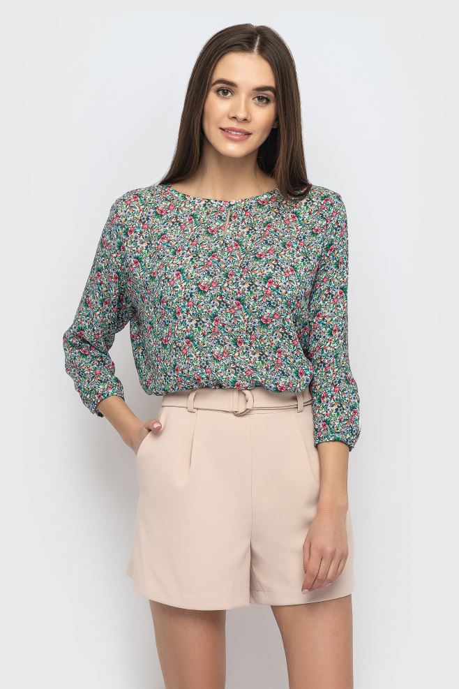 Квіткова блуза з французького штапелю