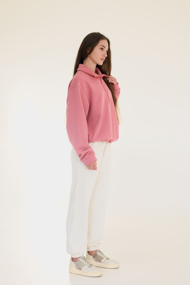 Костюм з італійського трикотажу: Powder Pink світшот і Soft Milk штани