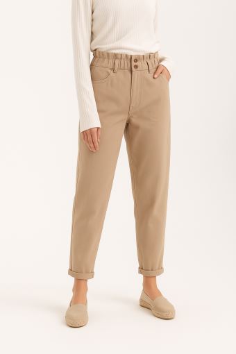 Джинси-джогери кольору капучино з італійського джинсу