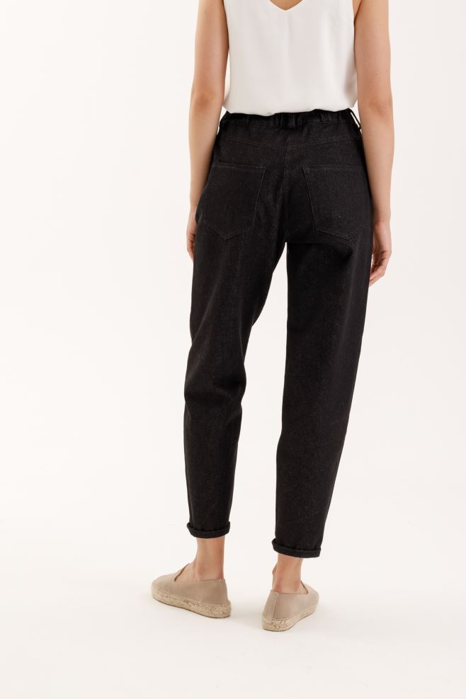 Чорні меланжеві джинси-джогери