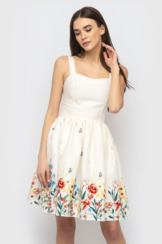 Сукня міні з купоном понизу з італійського котону