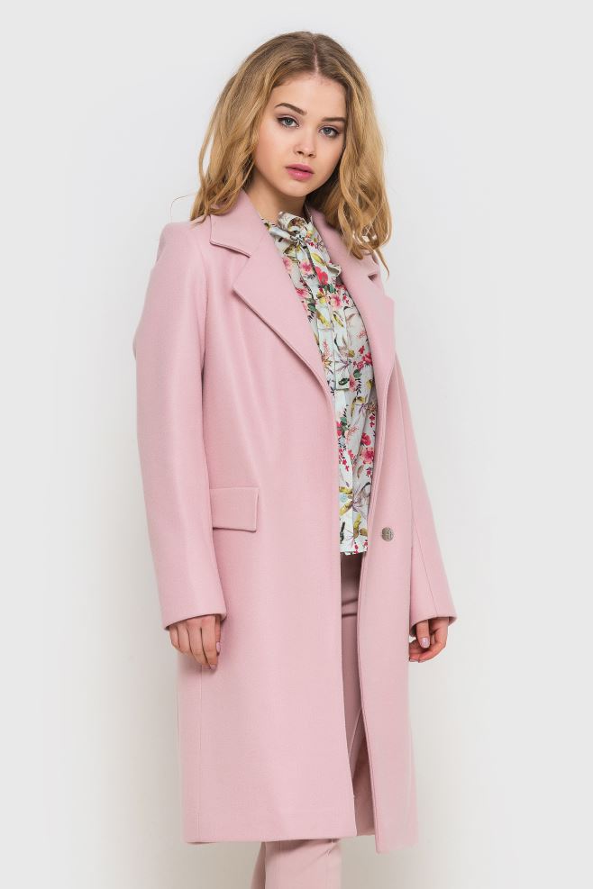 Пальто жіноче рожеве подовжене