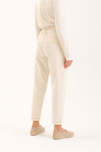 Джинси-джогери світло-бежевого кольору з італійського джинсу