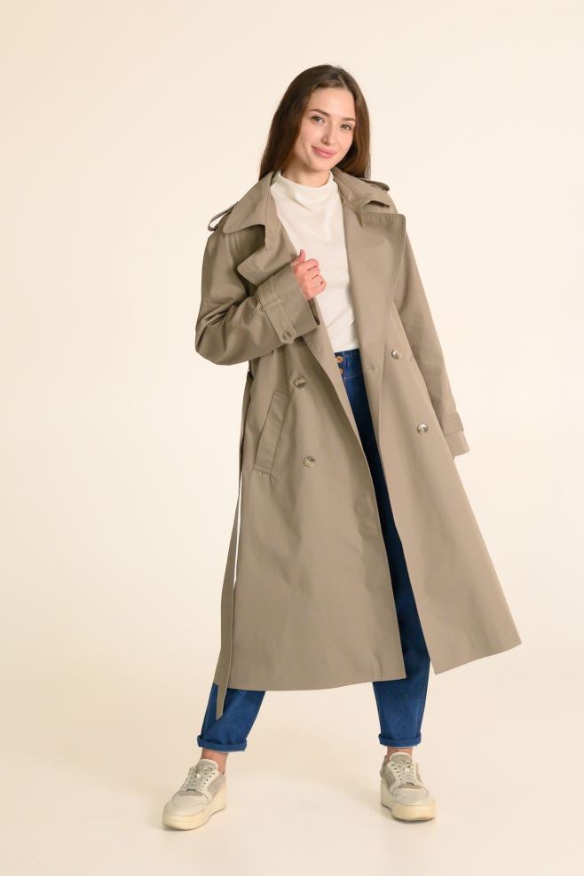 Iconic Trench: тренч кольору хакі з італійського котону