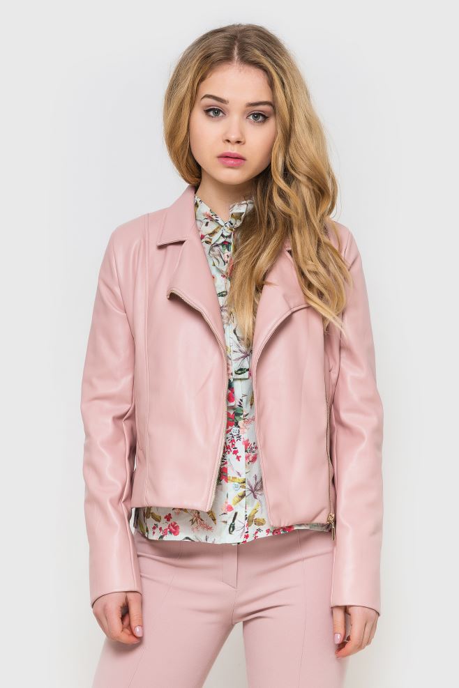 Куртка (косуха) рожева з еко-шкіри