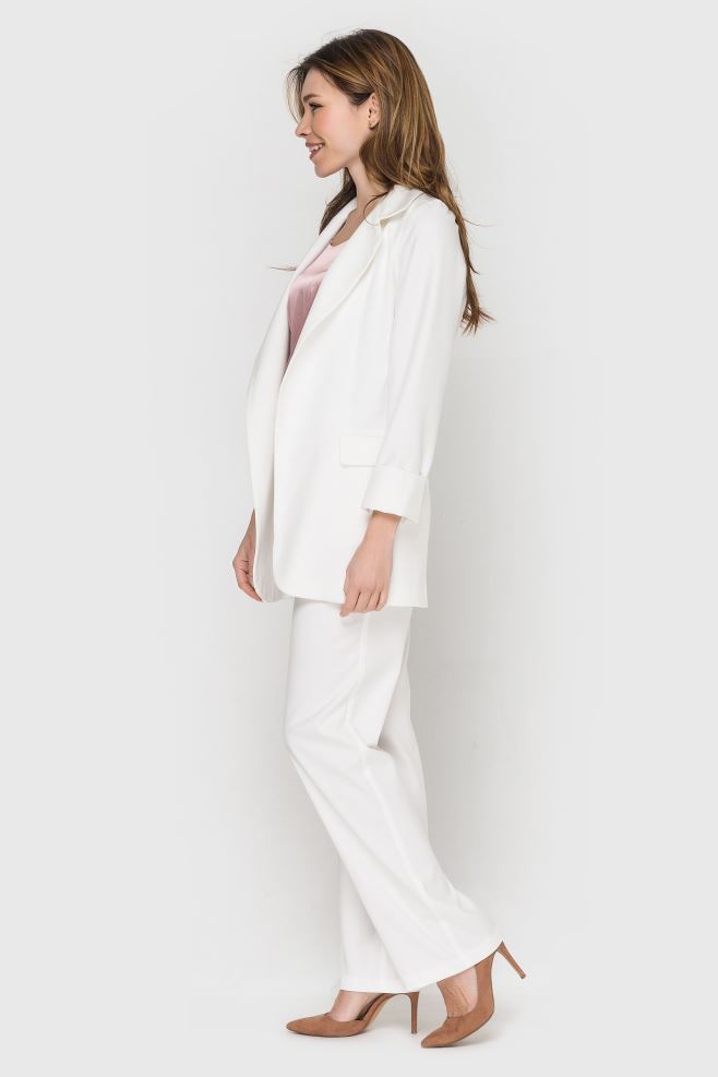 Білі штани-кльош з італійської костюмної