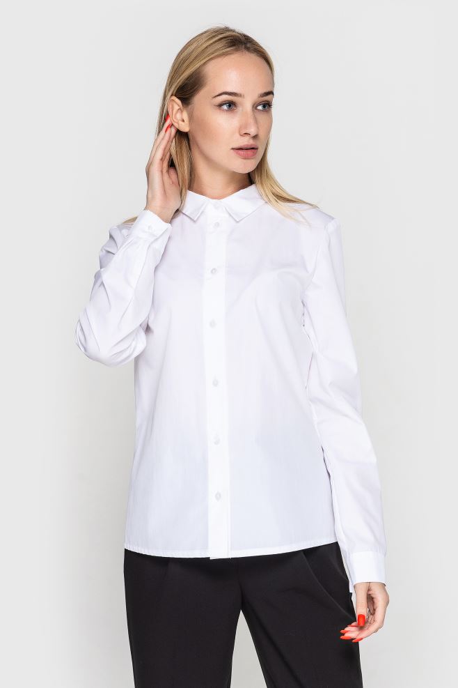 Біла сорочка базова з італійської бавовни