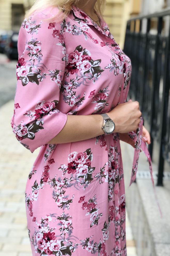 Сукня-блуза рожева в квіти
