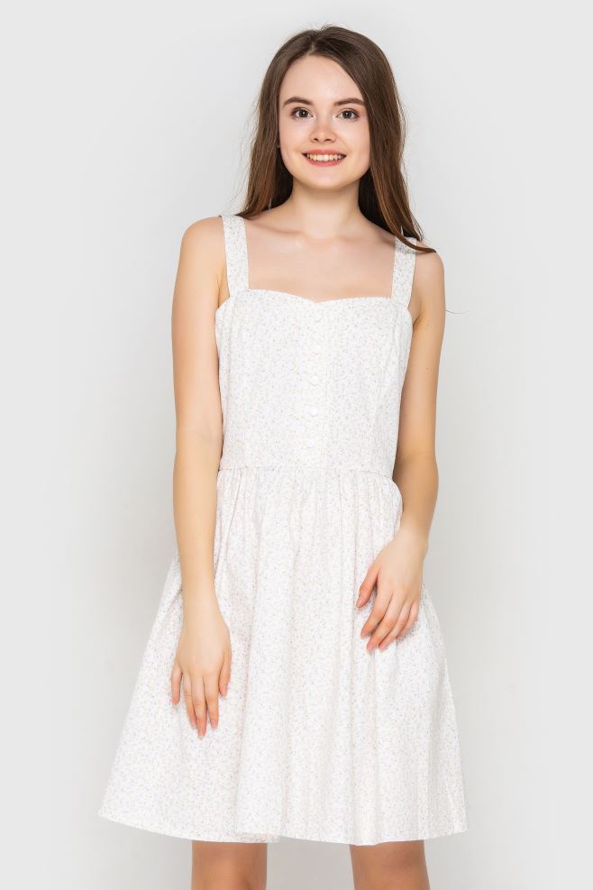 Сукня міні біла у дрібні квіти