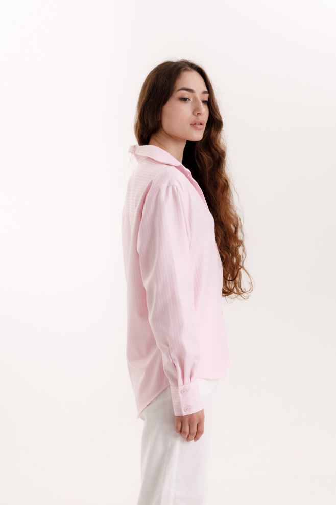 Сорочка рожевого кольору з італійської шовк-бавовни