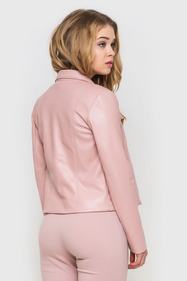 Куртка (косуха) рожева з еко-шкіри