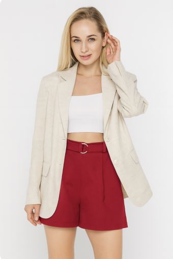 Бордові шорти з паском